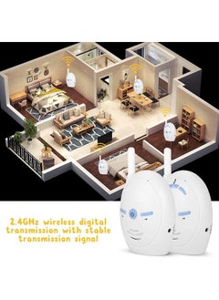 Arabest Audio Baby Monitor, Digital Audio Baby Monitor Nanny Intercom Electronic Alarm Two-Way and Talk Back Intercom  - Image 4