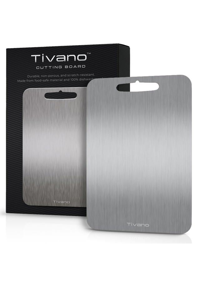 Tivano Original Tivano TitaniumShield Cutting Board 12"x8" Metal Pro | Ultra Durable, Dishwasher Safe, Heat Resistant, Odor & Stain Free, Knife Friendly, Non Toxic Kitchen Board (1) - Image 1