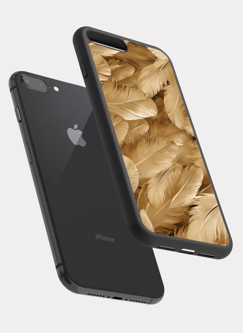 بكسلات كفر ايفون 7 بلس ريش ذهبي بيج - Image 2