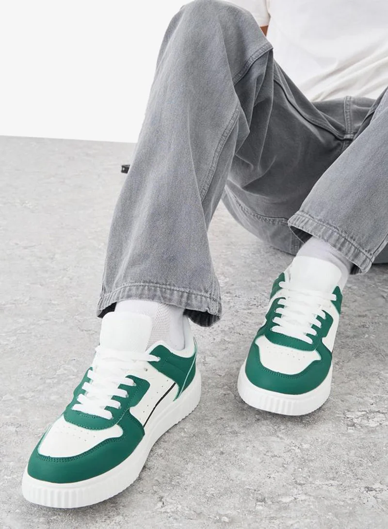 Styli Active Color Block Breathable Lace Up Sneakers