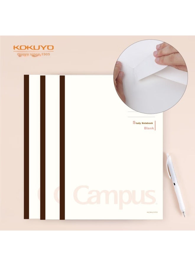 كوكويو Kokuyo Campus دفتر ملاحظات بالربط اللاسلكي، دفتر ملاحظات بغلاف ناعم، ورق فارغ، A5 / 30 ورقة، 3 كتب، Wcn-cnb3339 - Image 1