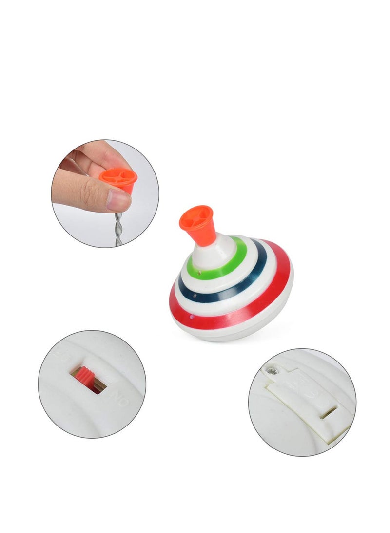 Push Down Spinning Top Toy, Gyroscope Spinning Top Game LED Spinning Activity Toys with Music, Peg-top Hand Spinning Gyro Toy Gift for Kids Gift Party Favors, Music Spinning Top Toy（Color Random）  - Image 3