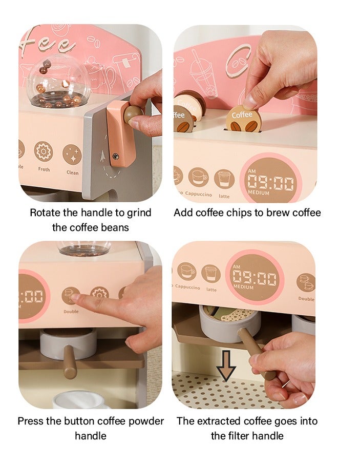 JSAITOYS Mengqu Wooden Children'S Coffee Machine Toys To Create A Unique Coffee World - Image 3