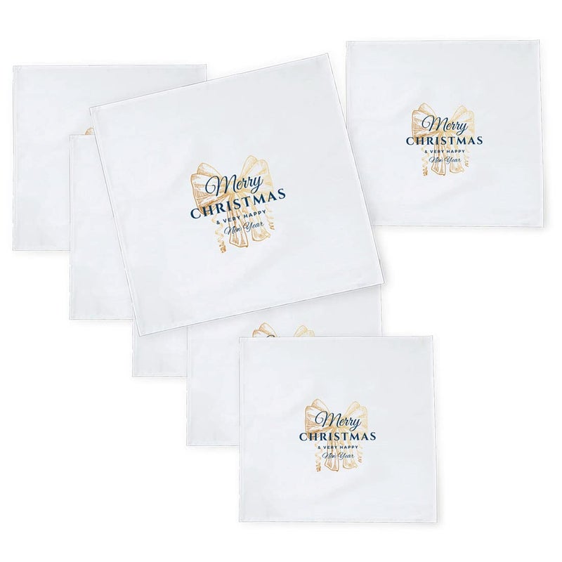 Khakee 6 Pcs Christmas Theme Silk Table Napkins 10x 10 for Xmas Decoration Christmas OrnamentsChristmas Giftxmas21167 - Image 1