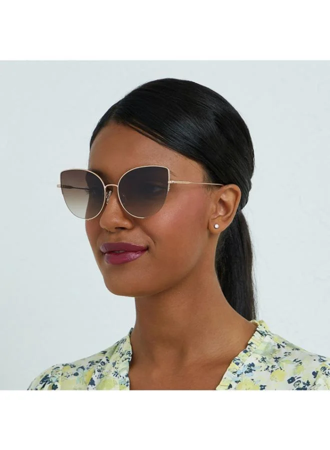 30Sundays COLETTE - La French Collection Women Brown Sunglasses - Frame Material: Metal - Lens Color: Brown- Frame Color: Rose Gold - Full Rim