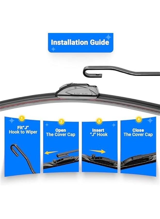 Generic - Windshield Wiper Blades Replacement for 2014-2021 Jeep Grand Cherokee Original Factory Quality Front Rear Wipers Blade Set for My Car - 22 21 11 (Pack of 3) - Image 1
