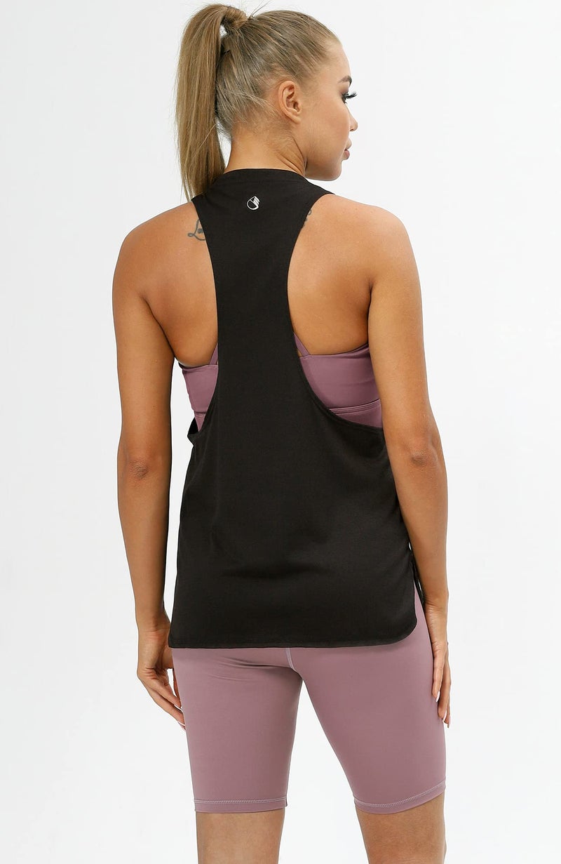 icyzone Workout Tank Tops for Women - Running Muscle Tank Sport Exercise Gym Yoga Tops Athletic Shirts(Pack of 3) (XL, Black/White/Grey) - Image 3