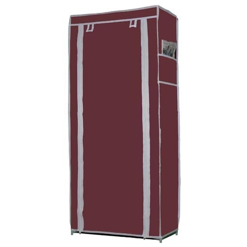 DEMARK Metal Multipurpose 9 Layer Shoe Rack For Home Improvement Furniture With Dustproof Cover Chappal Stand Clothes Storage Wadrobe Maroon - Image 3