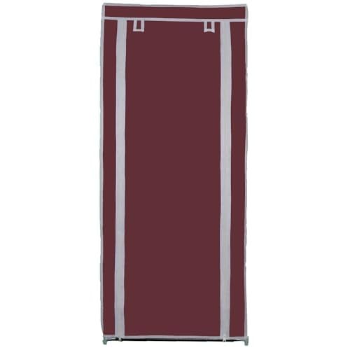 DEMARK Metal Multipurpose 9 Layer Shoe Rack For Home Improvement Furniture With Dustproof Cover Chappal Stand Clothes Storage Wadrobe Maroon - Image 4