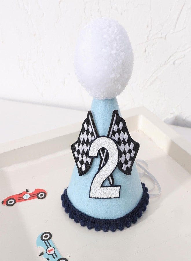 Agkvw Race Car 2nd Birthday Crown for Boys - Fast Birthday Hat and Decoration, Blue Decor - Image 5