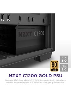 NZXT C1200 PSU - 1200 Watt Gaming PC Power Supply – ATX 3.0 – PCIe 5.0 12VHPWR Connector – 80 Plus Gold Efficiency – Fully Modular – Zero Fan Mode – Black Sleeved Cables  - Image 2