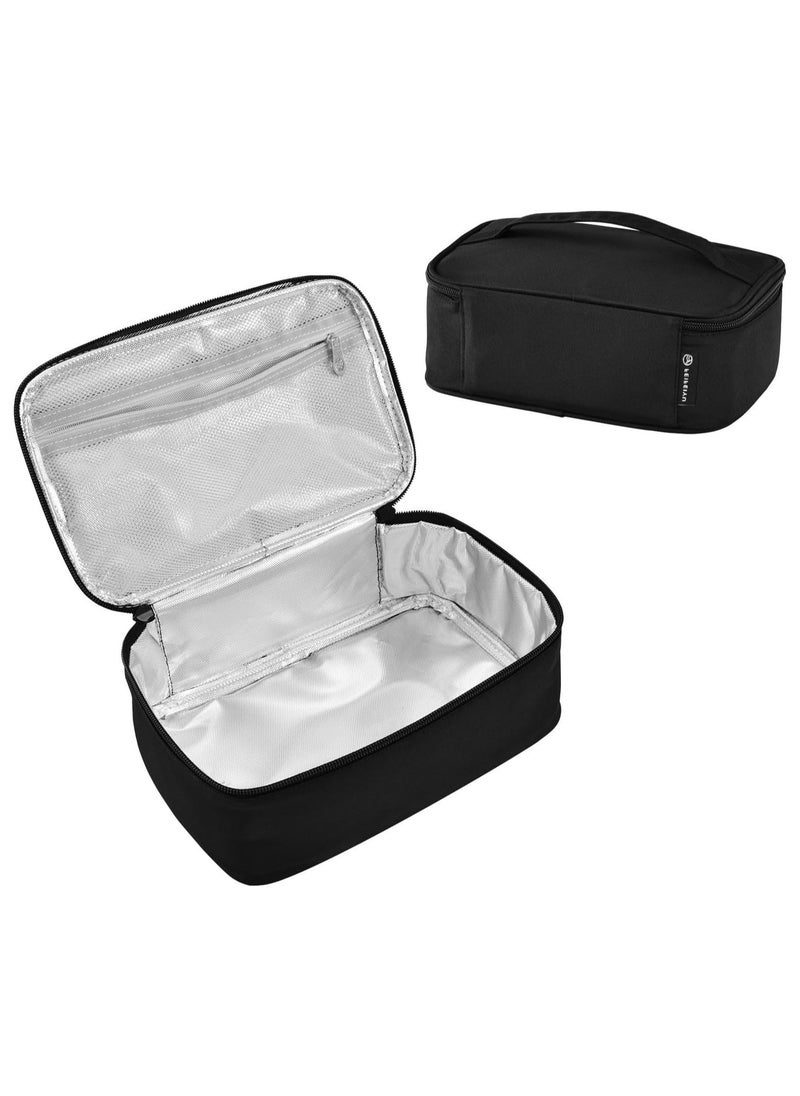 Oasisgalore - Black Insulated Lunch Bag, Reusable Cooler Tote for School, Office, and Travel - Image 1