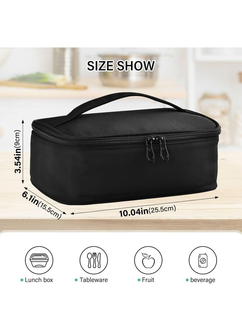 Oasisgalore - Black Insulated Lunch Bag, Reusable Cooler Tote for School, Office, and Travel - Image 1