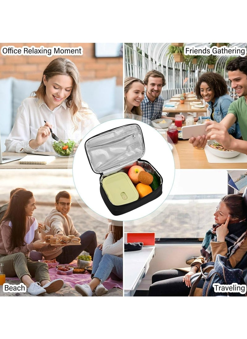 Oasisgalore - Black Insulated Lunch Bag, Reusable Cooler Tote for School, Office, and Travel - Image 1