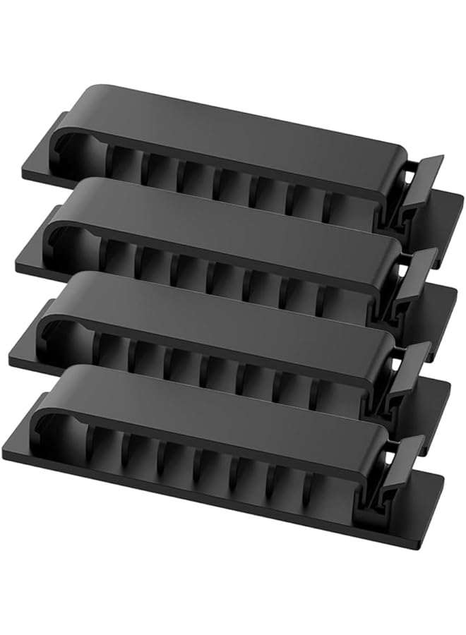 Green Tiger 4PCS Cable Organizers, Multi-Purpose Cord Clips for Office, Desk, Car, Phone, USB, Computer, TV, Ethernet, HDMI Cables, Black - Image 1