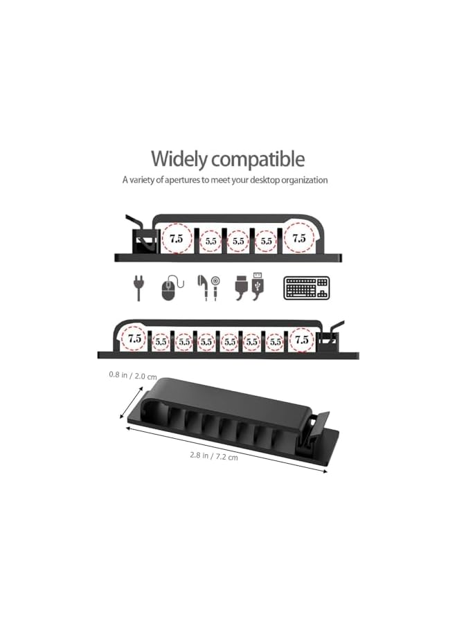 Green Tiger 4PCS Cable Organizers, Multi-Purpose Cord Clips for Office, Desk, Car, Phone, USB, Computer, TV, Ethernet, HDMI Cables, Black - Image 2