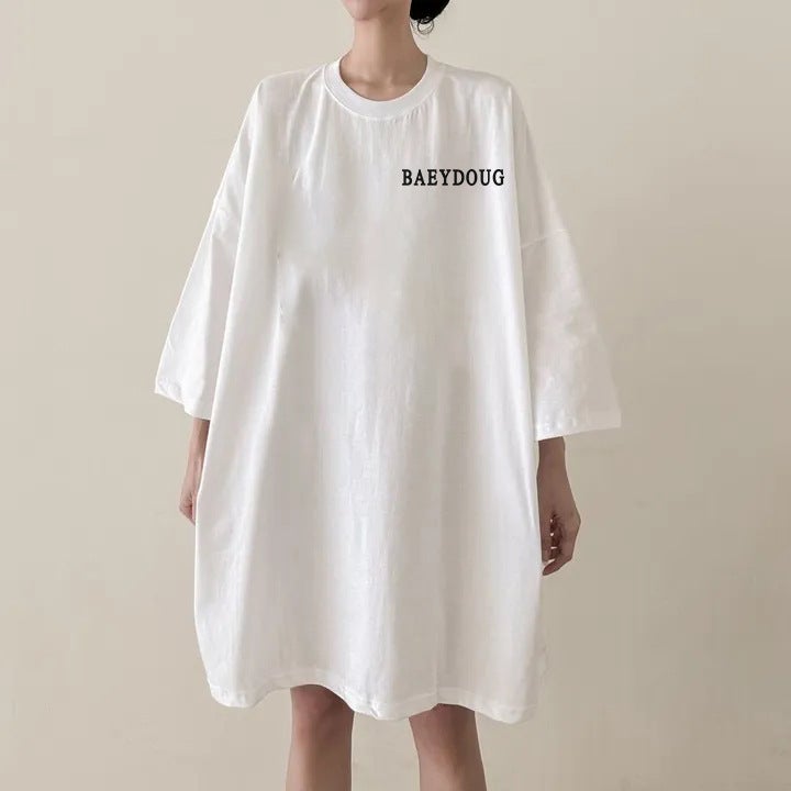 Factory Short-Sleeved T-Shirt Women'S 2024 High-End Loose Korean Style Mid-Length Explosions Pure Cotton Plus Size Niche - Image 1