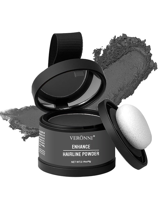 VERONNI Hairline Powder Root Touch Up Hair Color, Hairline Shadow Powder, Hairline Powder Instantly Conceals, Instant Volume And Scalp Coverage For Thinning Hair, Fast And Full Care, 100% Water Sweat Resistant (Dark Gray) - Image 1