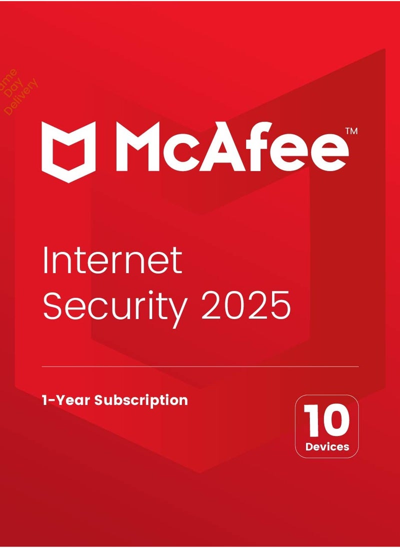 McAfee McAfee Internet Security | 10 Devices 1 Year | 2025 | Digital License | Same Day Delivery 