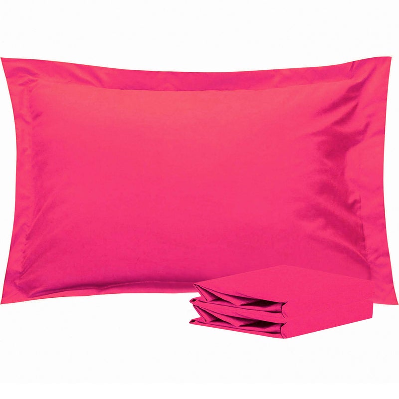 NTBAY NTBAY Queen Pillow Shams - 2 Pack Brushed Microfiber 20x30 Sham Covers - Super Soft and Cozy  Wrinkle  Fade  Stain Resistant 20x30 Inches Oxford Pillowcases  Magenta  - Image 1