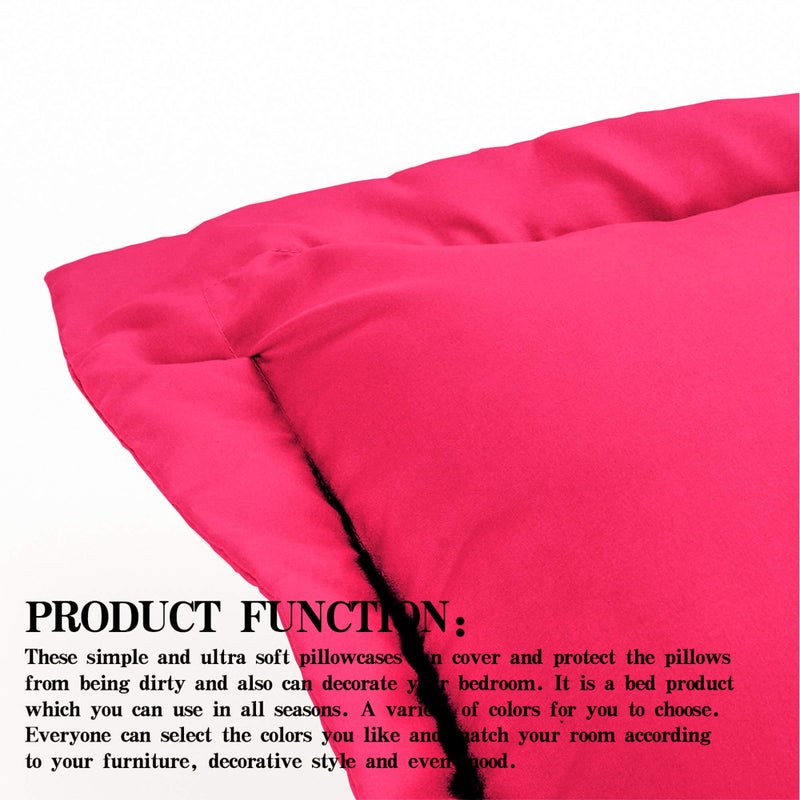 NTBAY NTBAY Queen Pillow Shams - 2 Pack Brushed Microfiber 20x30 Sham Covers - Super Soft and Cozy  Wrinkle  Fade  Stain Resistant 20x30 Inches Oxford Pillowcases  Magenta  - Image 4