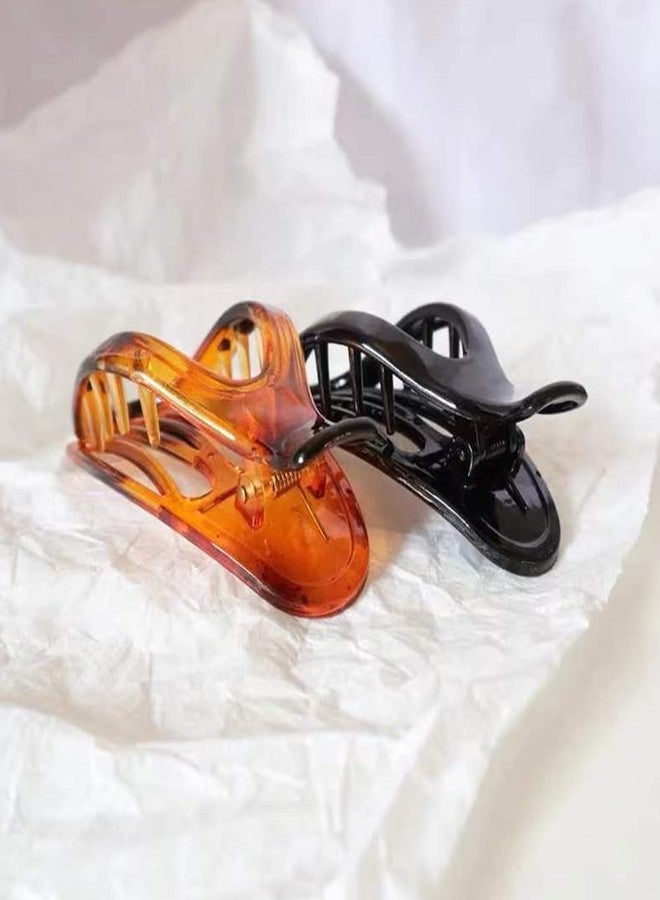 yaozeio Lay Down Claw Clip Flat French Hair Clips Jaw Clips for Hair Clamps for Thick Thin Hair Styling Accessories for Women Girls Banana Barrettes for Women No Slip Grip 2Pcs - Image 4