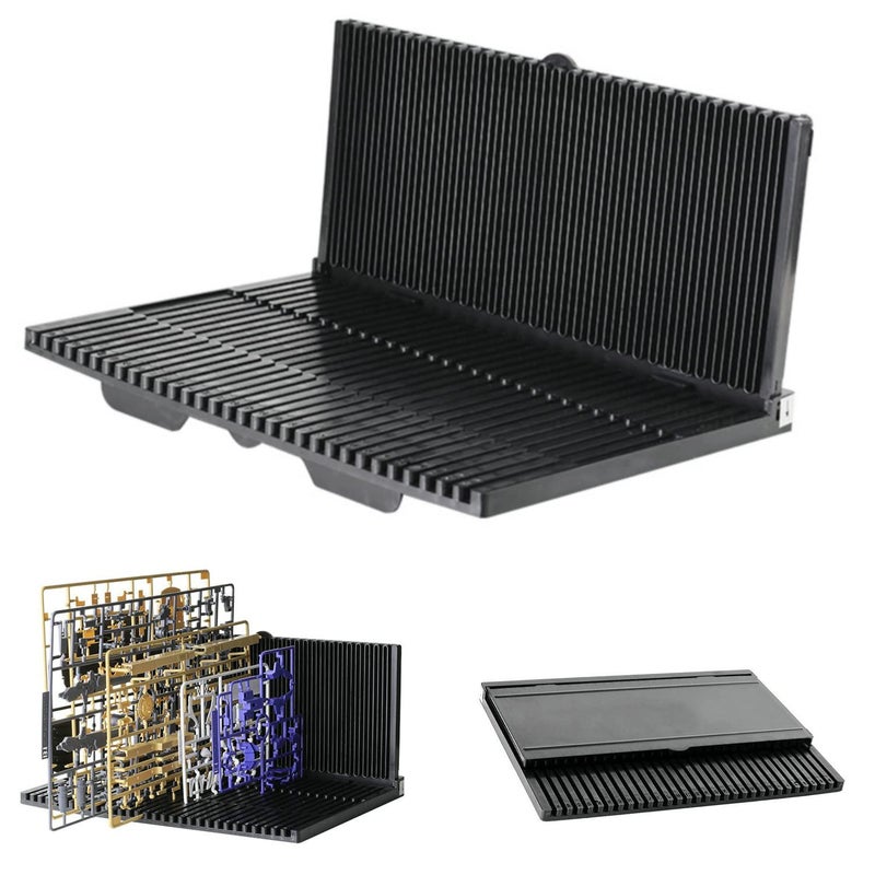 HUBEST Model Pieces Shelves LShape Foldable Parts Organizer Rack for Hobby Building Tools Compatible with Gundam Gunpla Car Airplane Military Models - Image 2