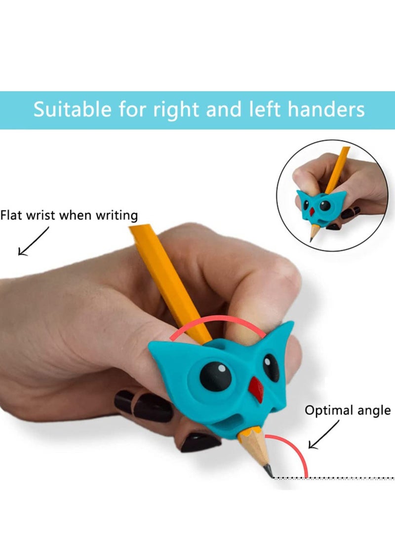 Excefore - Pencil Grips, Owl Pencil Grips, 6 Pcs Writing Aid for Children, Pencil Grips for Children Handwriting Correction, Pen Grips with Ergonomic Design for Kids Finger for Kids, Adults, Preschoolers - Image 1