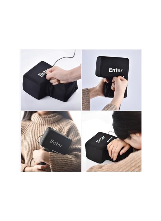The Bros Anti-Stress Toy Pillow, Giant Enter USB Key Relieve Stress Toy, Connected to Computer, Creative Super Sized 3D Enter Key Soft Toy, Suitable for Desktop, Bed, Office  - Image 3