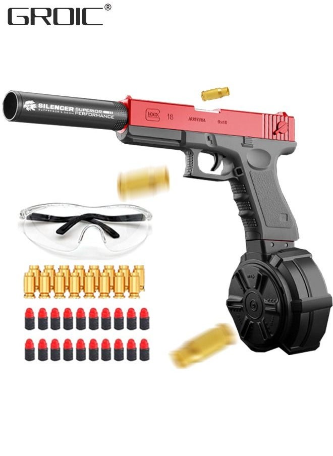 GROIC - Soft Bullet Toy Guns, Glock Continuous Shell Throwing Soft Gun Toy, Toy Foam Blasting Gun, Shooting Games Machine Gun Toys Pistol Toys for Kids Soft Bullet Gun with Eva Soft Bullet, Goggles - Image 1