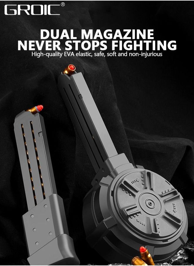 GROIC - Soft Bullet Toy Guns, Glock Continuous Shell Throwing Soft Gun Toy, Toy Foam Blasting Gun, Shooting Games Machine Gun Toys Pistol Toys for Kids Soft Bullet Gun with Eva Soft Bullet, Goggles - Image 1