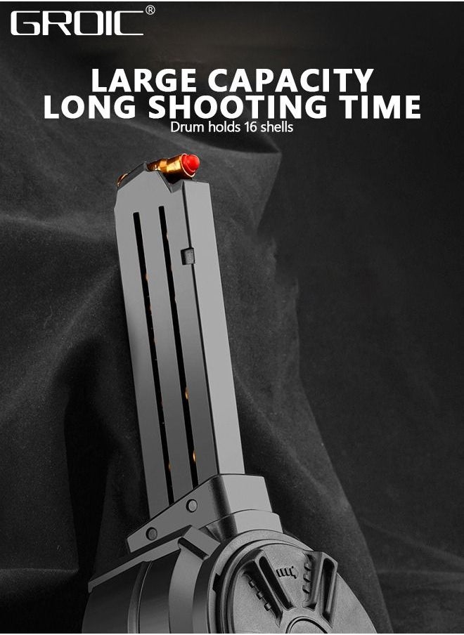 GROIC - Soft Bullet Toy Guns, Glock Continuous Shell Throwing Soft Gun Toy, Toy Foam Blasting Gun, Shooting Games Machine Gun Toys Pistol Toys for Kids Soft Bullet Gun with Eva Soft Bullet, Goggles - Image 1