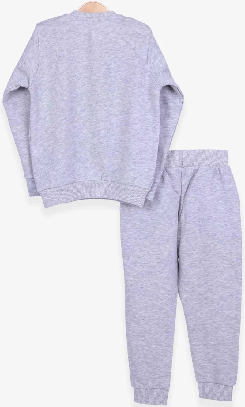 Breeze Boy's Tracksuit Set Colorful Slogan Printed Light Gray (Age 1-4)