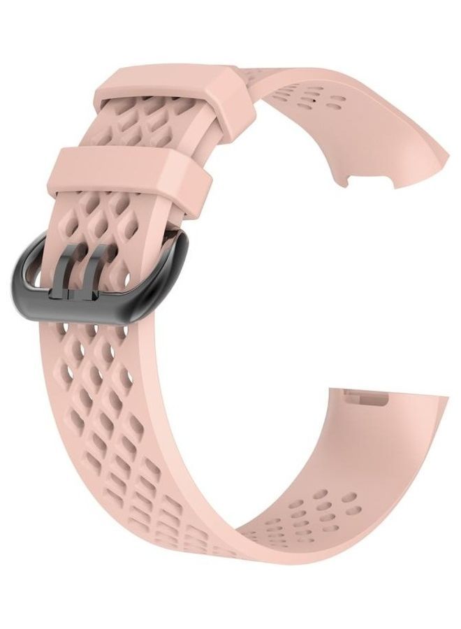 NIBEMINENT Square Hole Adjustable Sport Wrist Strap For Fitbit Charge 3 Pink - Image 2