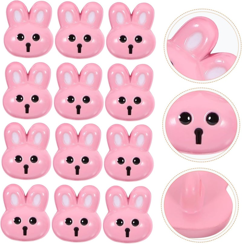 DOITOOL 12pcs Easter Rabbit Resin Buttons for Sewing DIY Crafts Small Durable Decorative Buttons for Clothes Hats Bags Unique Retro Style Fashion Accessories - Image 4