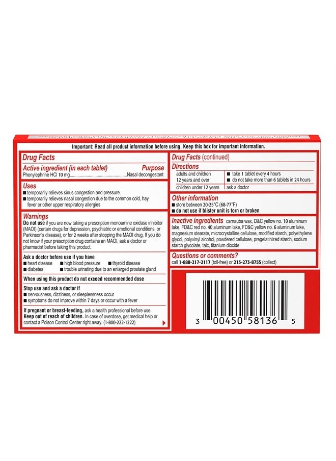 Sudafed PE Sinus Congestion Maximum Strength Non-Drowsy Decongestant Tablets, 36 ct  - Image 2