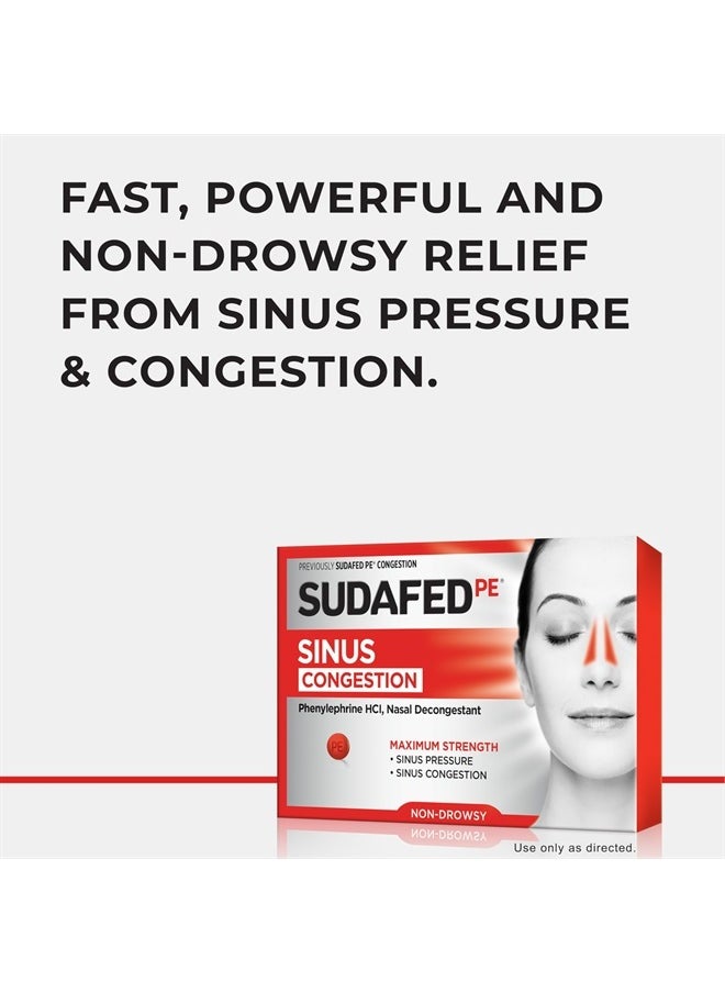 Sudafed PE Sinus Congestion Maximum Strength Non-Drowsy Decongestant Tablets, 36 ct  - Image 4