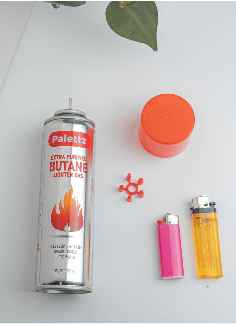 NATIONAL PAINTS National Paints PALETTZ Butane Lighter Gas Refill 250 mL Ultra Purified Fuel for Lighters and Gadgets Multi Adapters Included Compact Leak Free Design Safe and Efficient  - Image 5