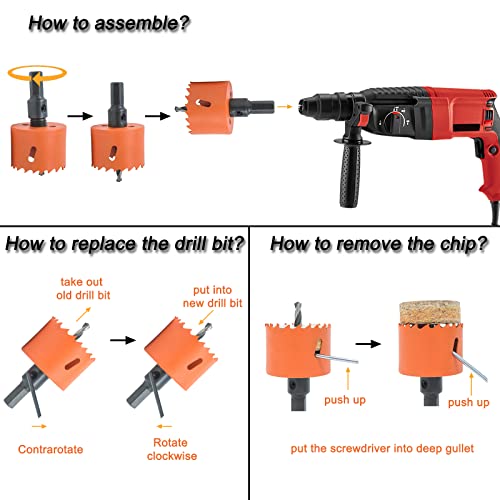 VIKITON 3 inch Hole Saw with Arbor for Metal Wood Plastic, 76mm Bi-Metal Hole Cutter for Different Project with Smooth and Flat Drilling Edge, Fast Chip Removal - Image 5