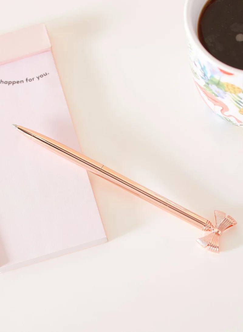 Pink Cactus Bow Rose Gold Ballpoint Pen