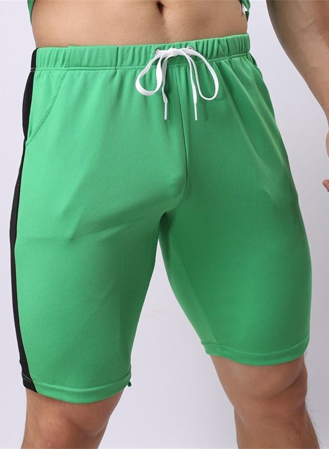 Loquat Men's Lace Up Sports Shorts Green  - Image 1