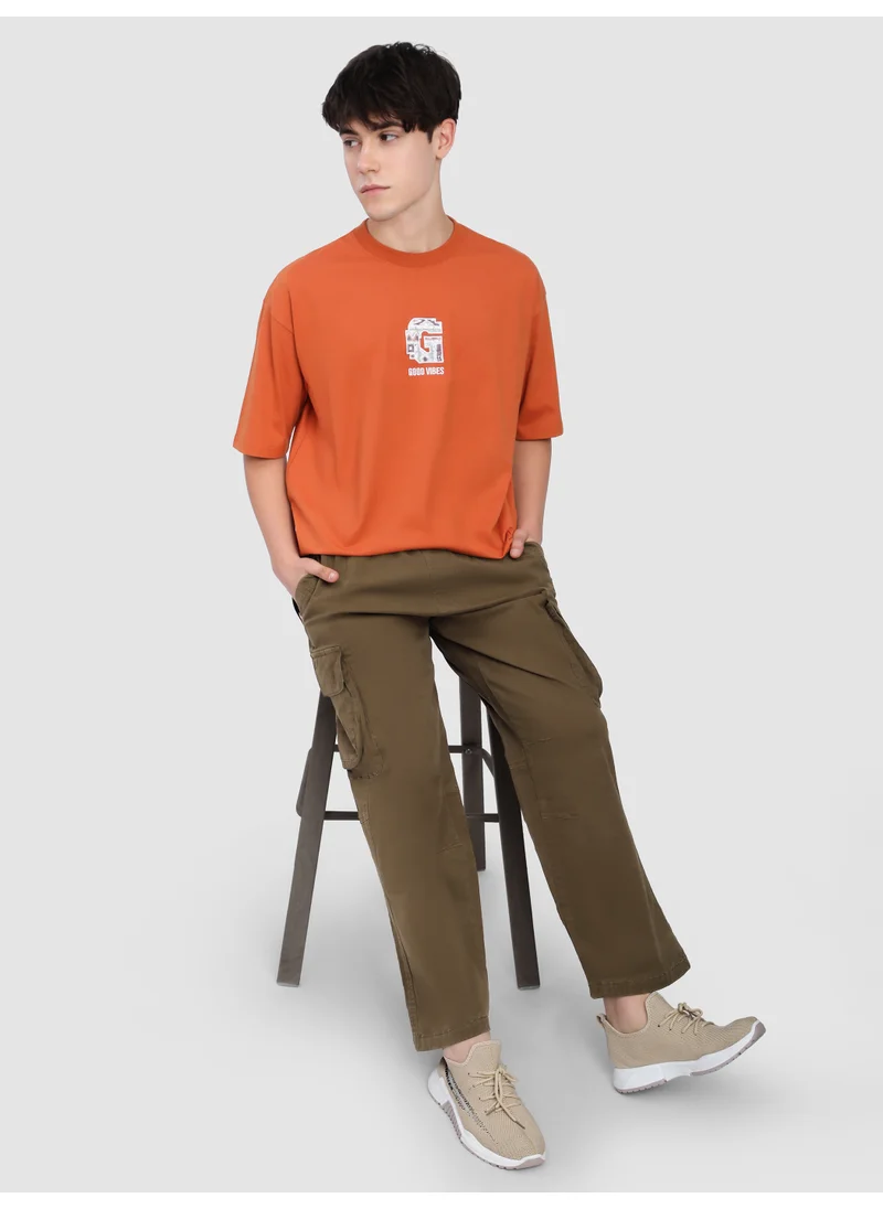 Beyoung Beige Multi Pocketed Utility Cargo Pants