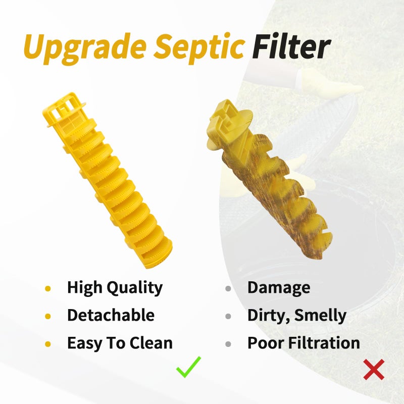 Dfnidy Septic Tank Filter for 4 Inch Pipe, Residential Sewer Effluent Filter Cartridge, Replacement Under-Sink Water Filters Leach Field Pipe Part - Image 4