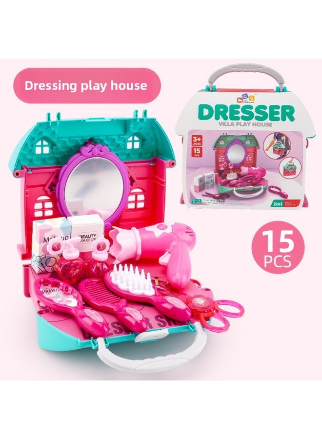 Spot Children's Play House Toys Boys And Girls Beauty Burger Tools Multi-function Messenger Bag Toys Wholesale-Color:Villa Makeup Crossbody Bag  - Image 1
