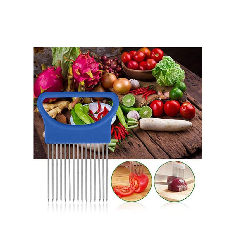 SOLARAE Kitchen Cutting Tools Slicer Tomato Onion Vegetables Slicer Cutting Aid Holder Guide Slicing Cutter Safe Fork Kitchen Gadget Accessories - Image 2