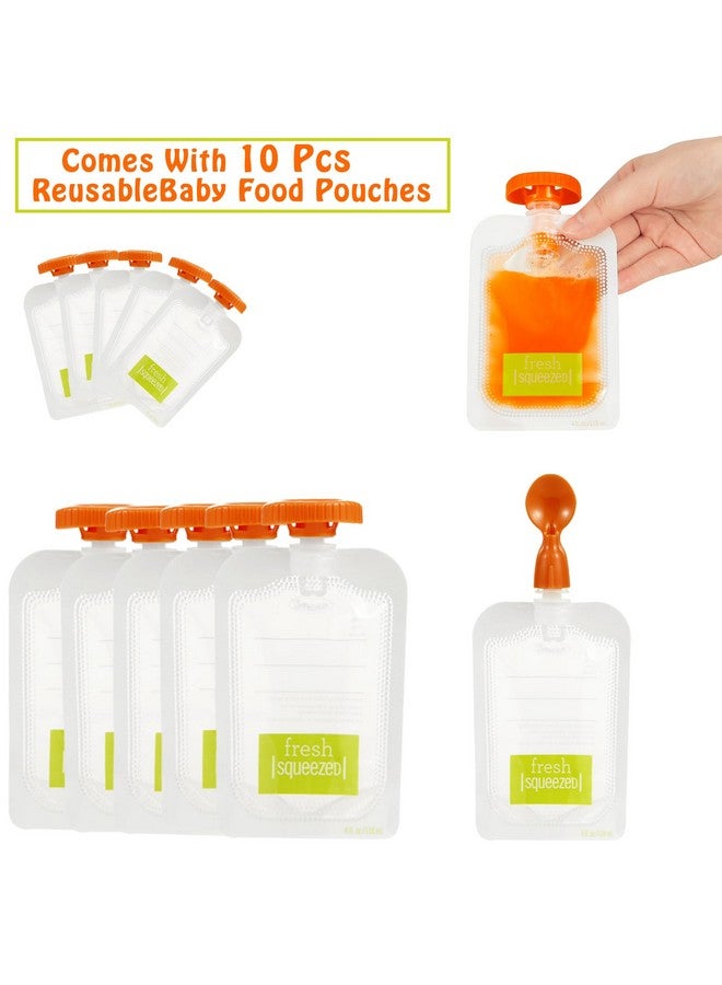 PandaEar PandaEar Squeeze Station for Baby Puree Food Storage, Baby Food Pouch Filling Maker with 10 Pcs Pouches, Pouch Filling Station for Infant and Toddlers  - Image 4