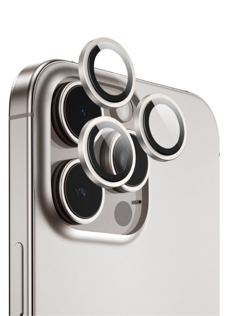 جرين ليون عدسة كاميرا HD Plus لهاتف آيفون 16 برو / 16 برو ماكس/ مضادة لبصمات الأصابع/ طلاء مضاد للتوهج/ مضاد للخدش/ مقاوم للماء/ امتصاص النانو - تيتانيوم - Image 1