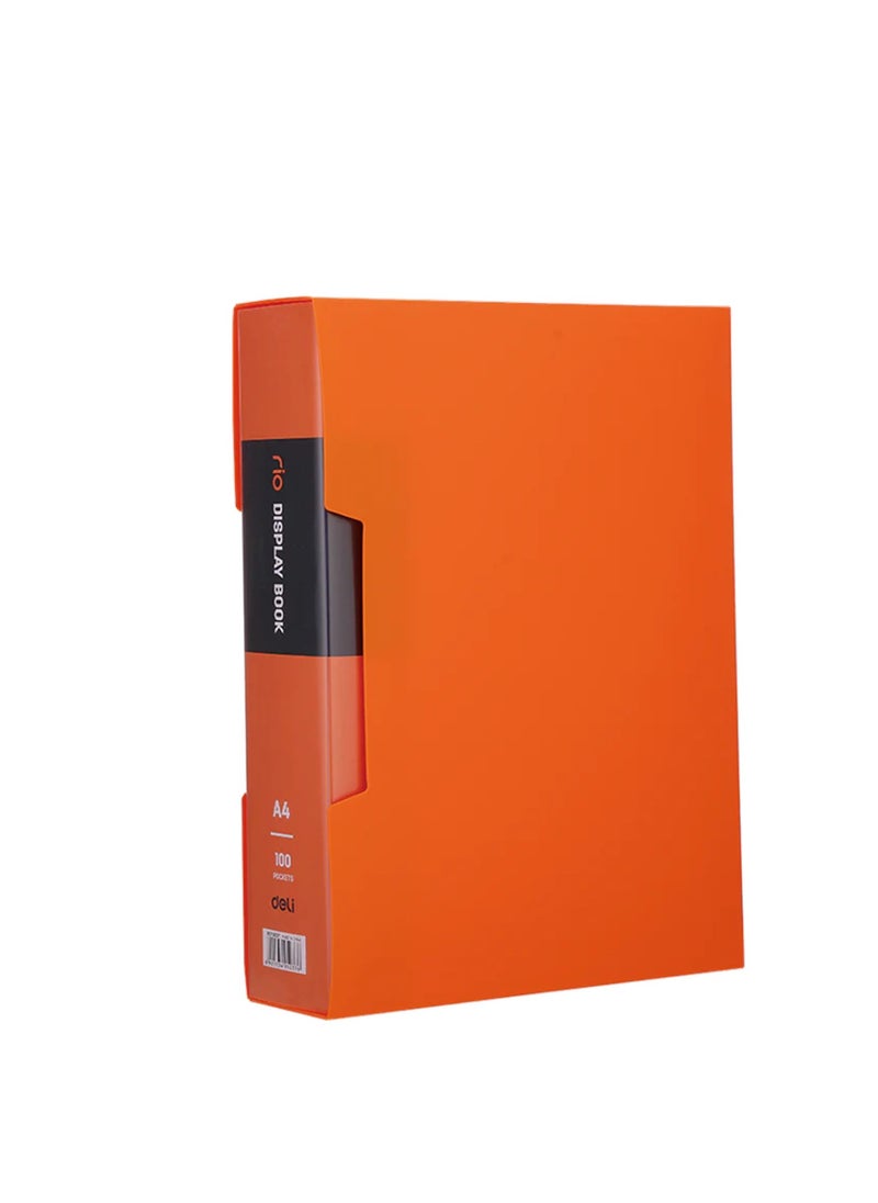 Deli 100-Pocket Clear Display Book With Case Assorted Colours  - Image 3