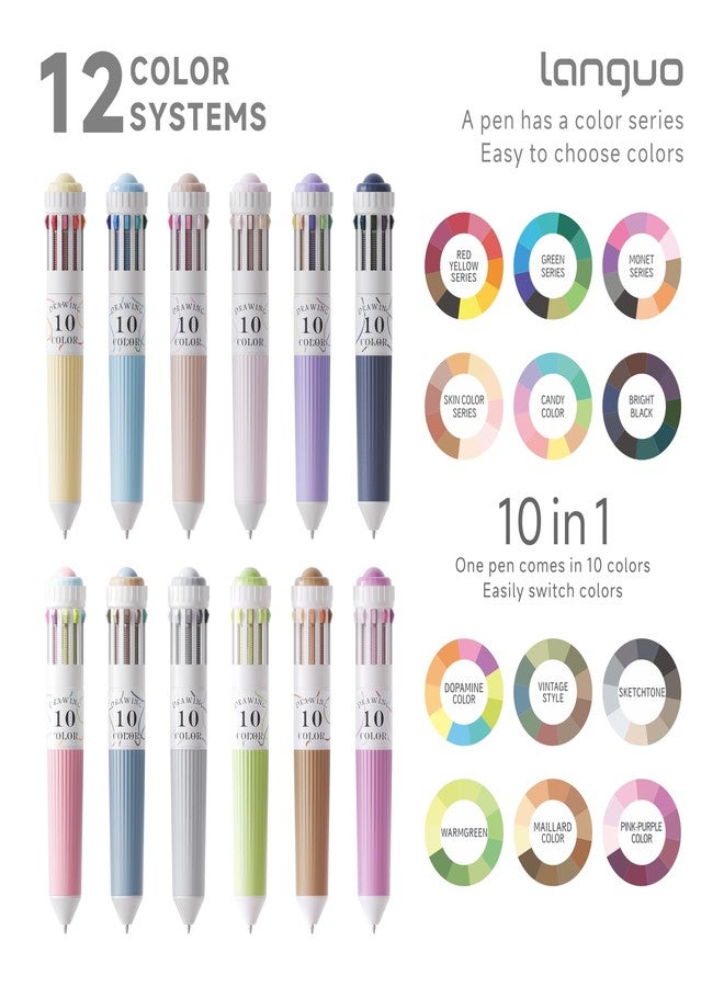 languo 120 Colors Multicolor Ballpoint Pens, 10-in-1 Colored Pen, 0.8mm Tip - Image 5