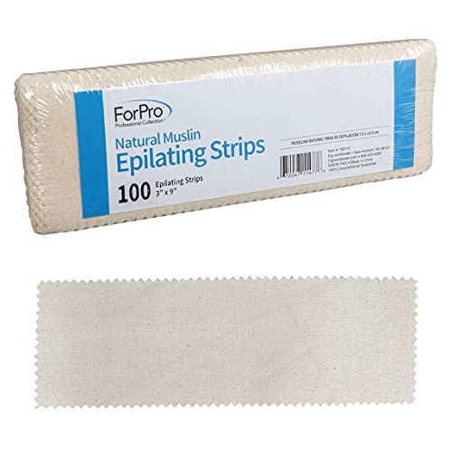 ForPro Natural Muslin Epilating Strips TearResistant PreCut Strips for Hair Removal 3 W x 9 L 100Count